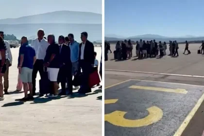 Bakan Ersoy, vatandaşlarla uçak sırası bekledi! İşte o anlar