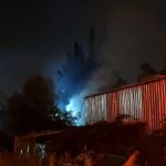 Seramik parçaları satılan iş yerinde yangın