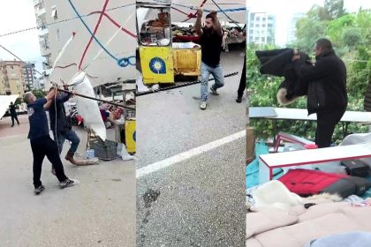 Antalya’da fırtına pazarı dağıttı! Tenteler uçtu, tezgahlar dağıldı